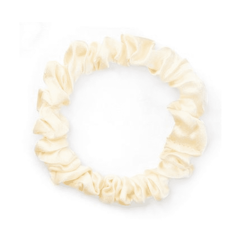Hodvábna gumička do vlasov biela perla