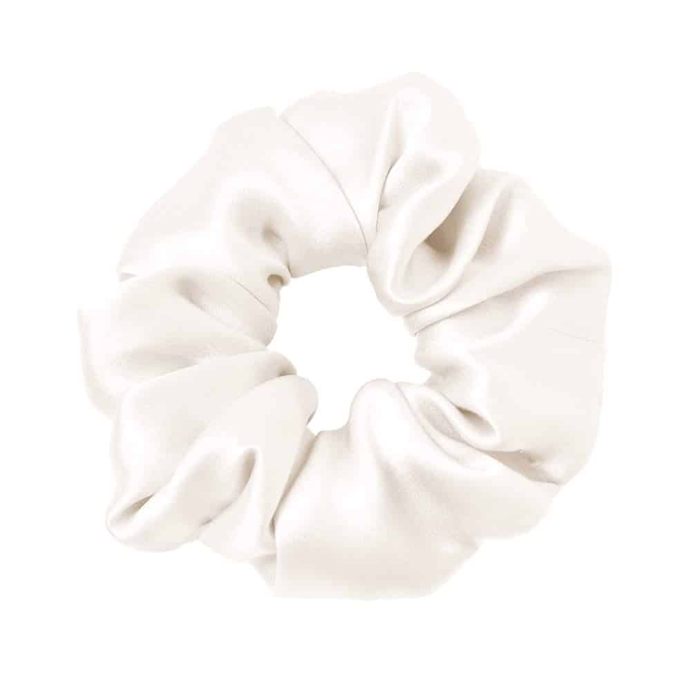 Hodvábna gumička do vlasov biela perla