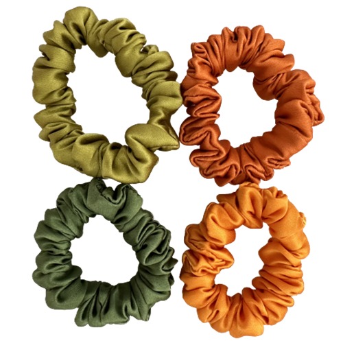 Set 4 hodvábnych gumičiek do vlasov - autumn
