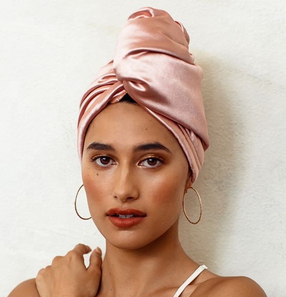Daphne hodvábny turban do vlasov – ružové zlato