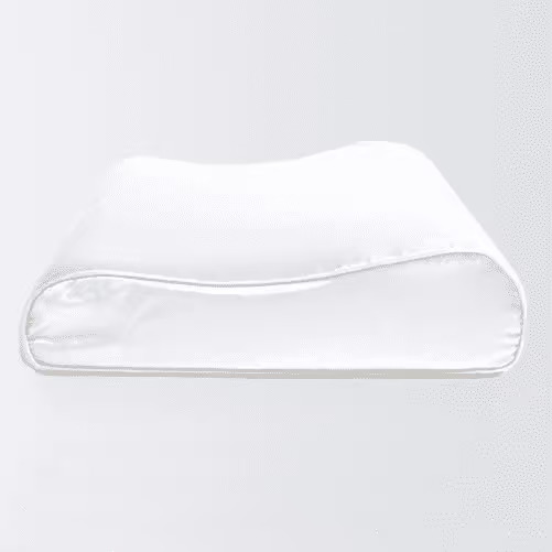 Hodvábna obliečka na ergonomický vankúš 52 x 34 x 9-12cm – biela perla