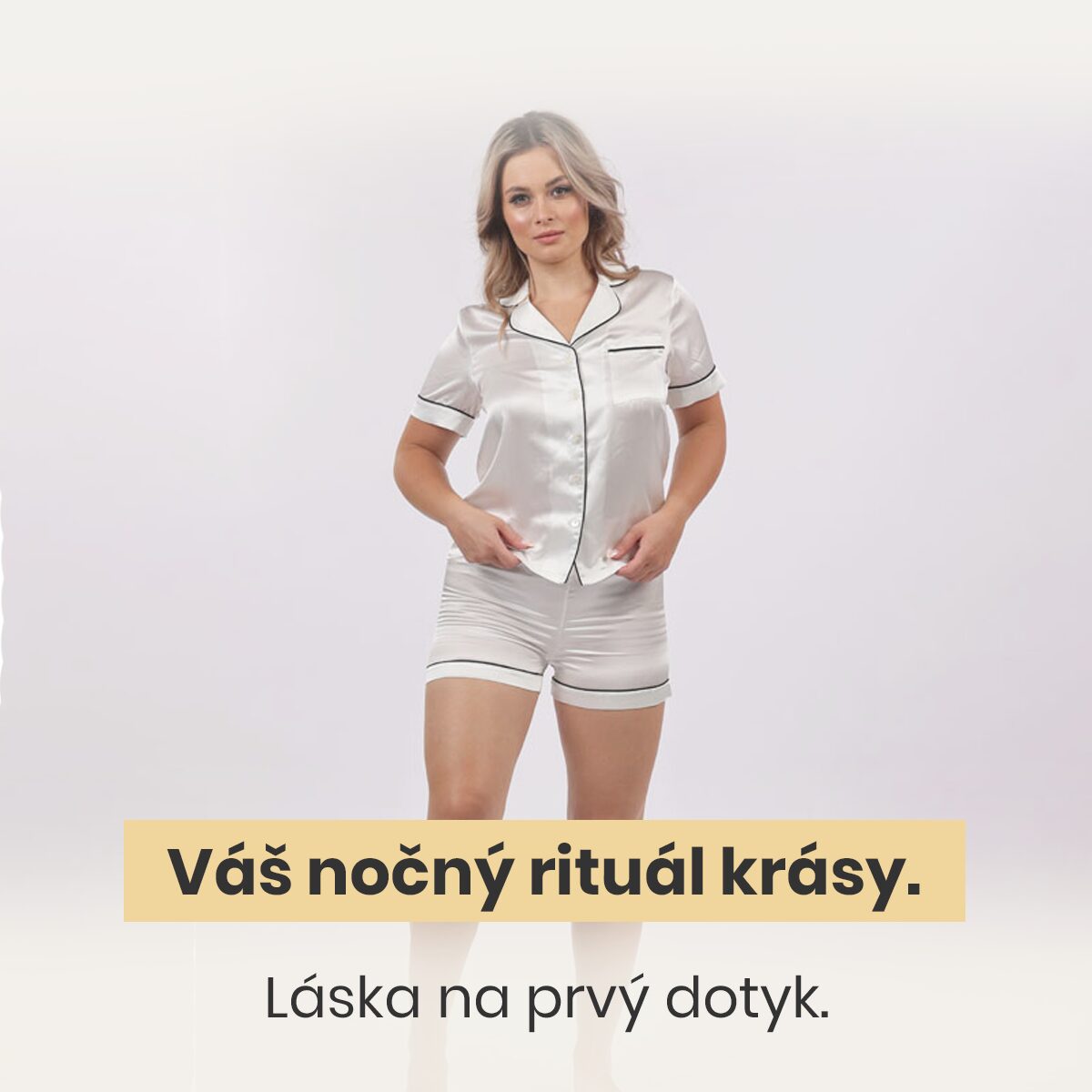 Sensual luxusné hodvábne pyžamo Biela perla z pravého morušového hodvábu