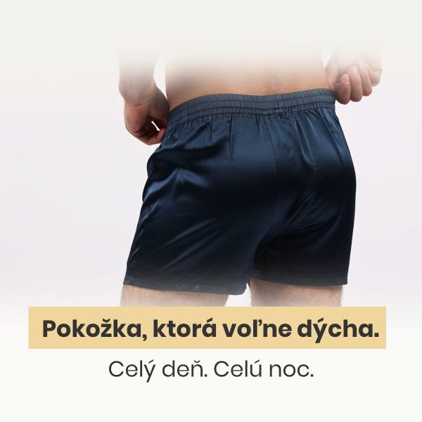Pánske hodvábne boxerky - Modrý topás