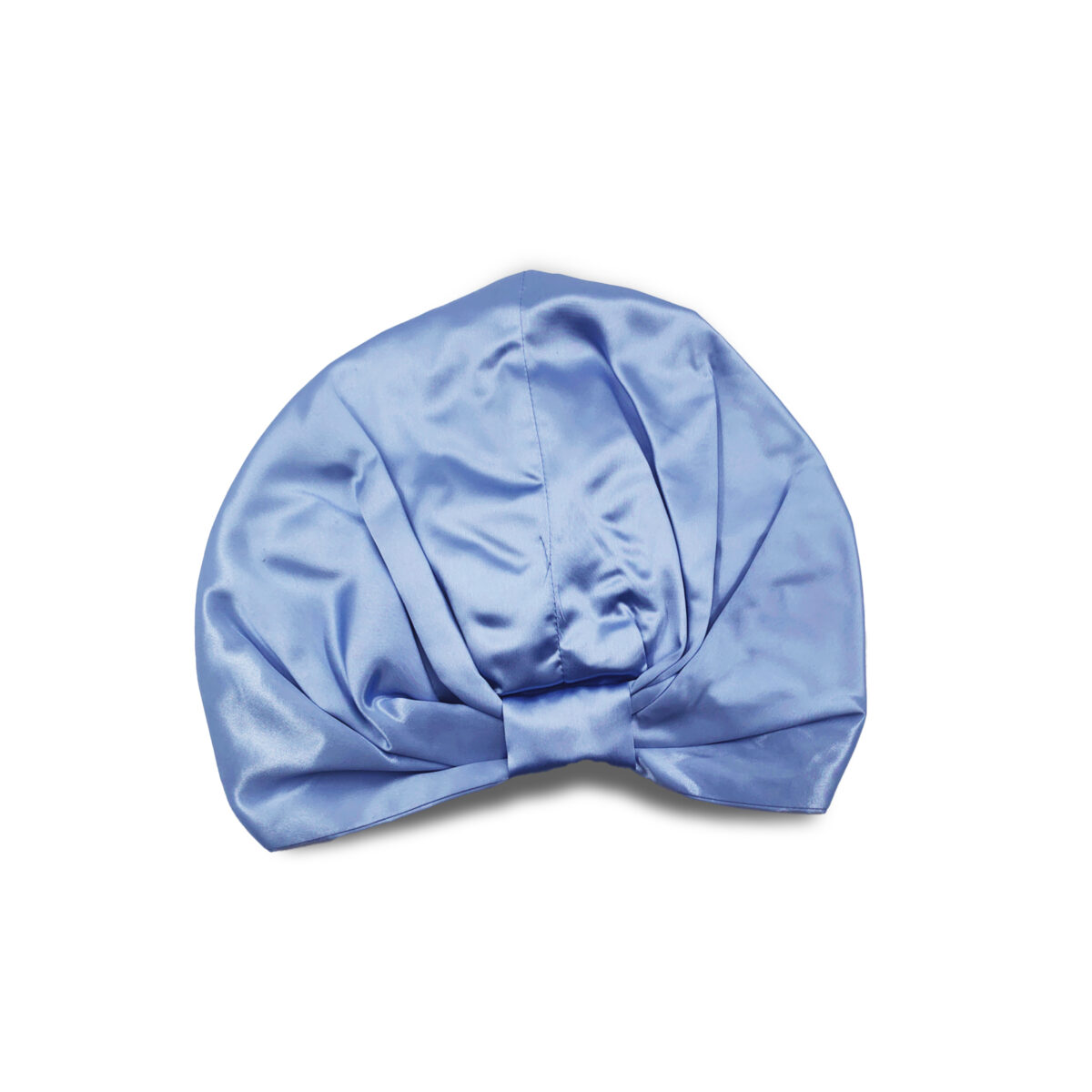 Set hodvábna obliečka 40 x 40, turban na vlasy a gumička – Nebeská modrá