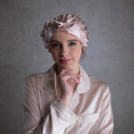 Luna hodvábny turban so zaväzovaním - ružové zlato