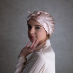 Luna hodvábny turban so zaväzovaním - ružové zlato