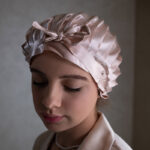 Luna hodvábny turban so zaväzovaním - ružové zlato