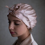 Luna hodvábny turban so zaväzovaním - ružové zlato