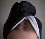 Daphne hodvábny turban do vlasov - čierny ónyx
