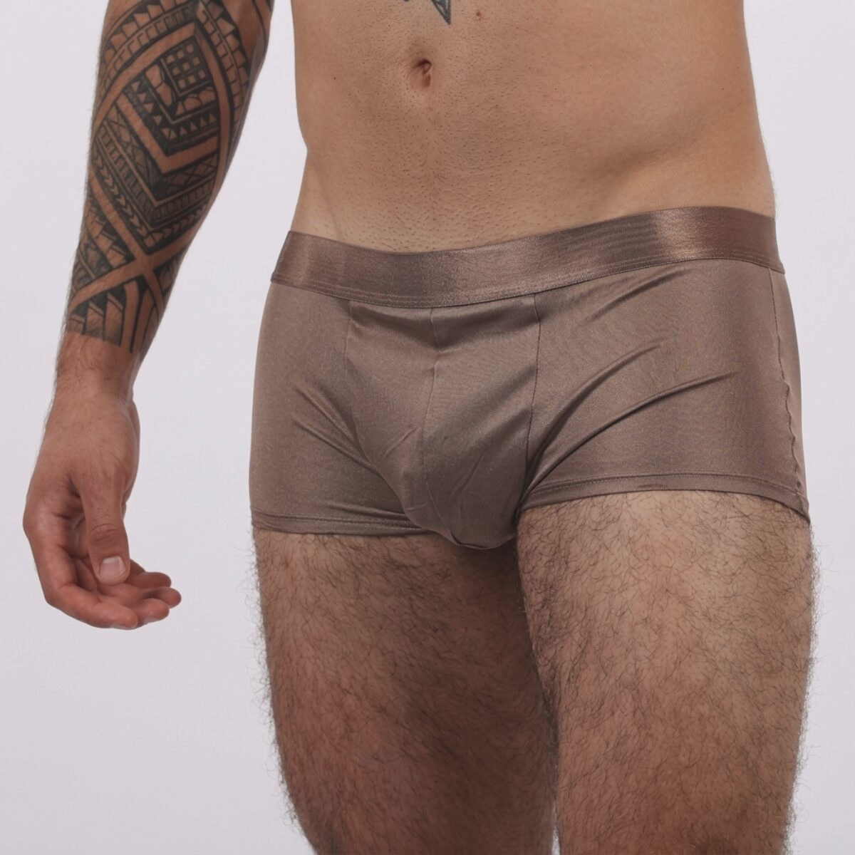 Pánske hodvábne boxerky s elastanom farba Coffee Pánske hodvábne boxerky s elastanom farba Coffee