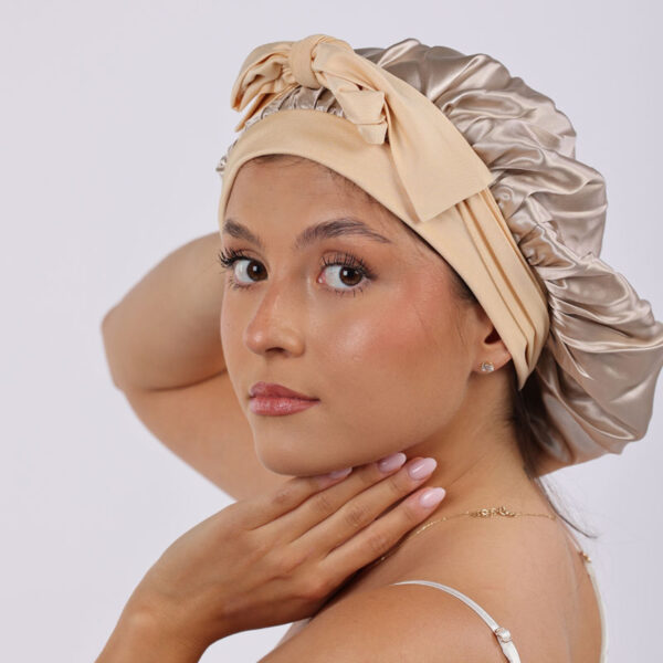 Royal hodvábny turban – Champagne edícia