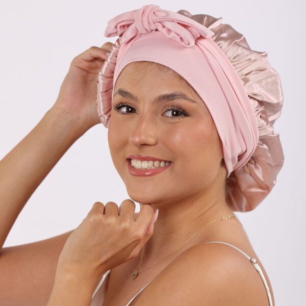 oyal hodvábny turban z morušového hodvábu – ružové zlato