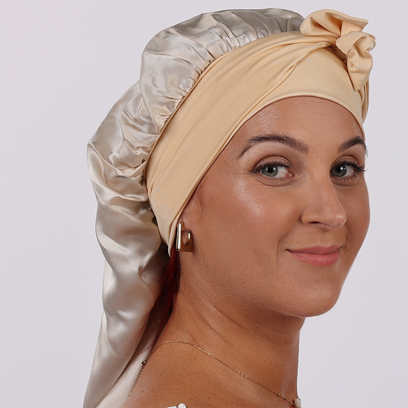 Priestranný hodvábny turban LoveSilk Royal pre dlhé vlasy