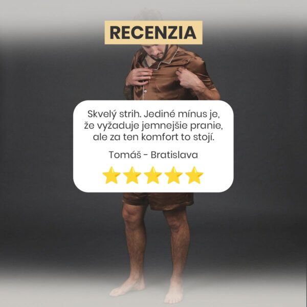 Recenzia na Hodvábne pánske krátke hnedé pyžamo