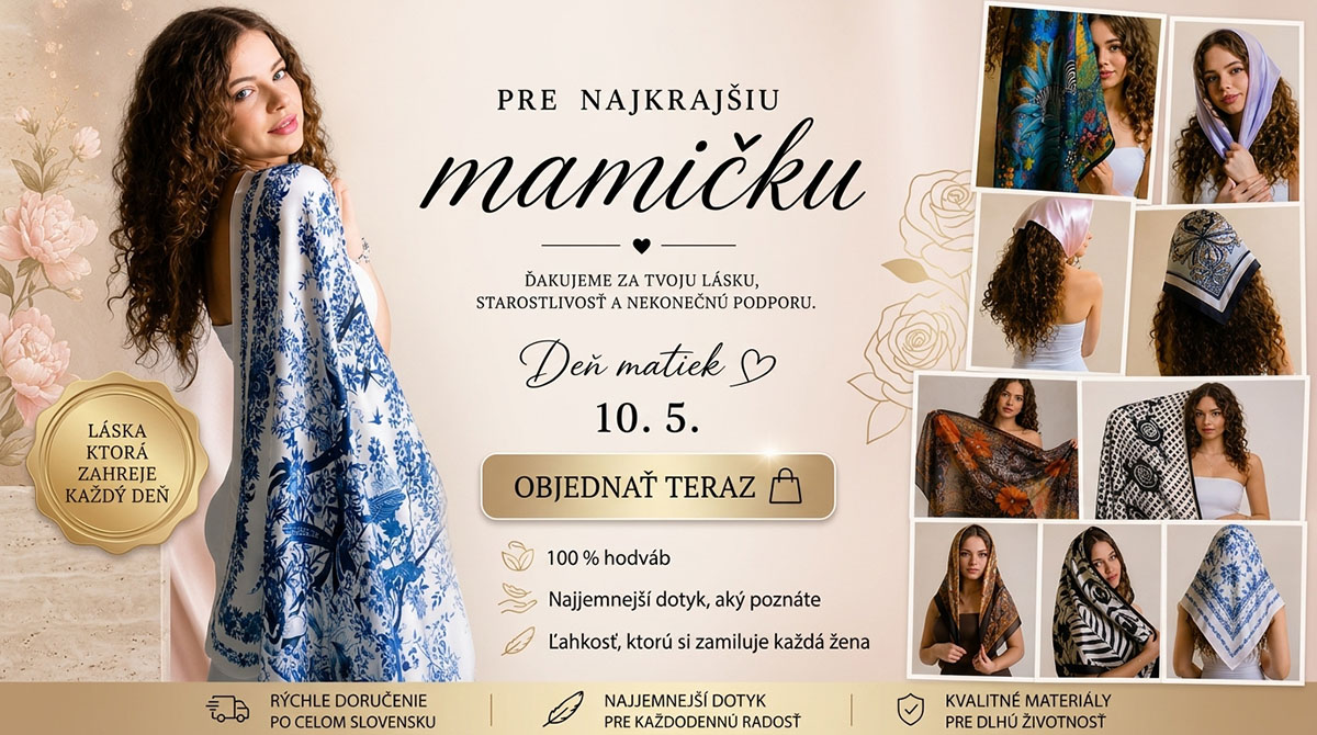 Hodvábna šatka LoveSilk ako darček na Deň matiek 10. máj
