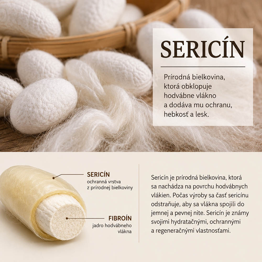 Sericín ako prírodná bielkovina na povrchu hodvábneho vlákna