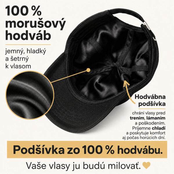 Hodvábna šiltovka s podšívkou zo 100 % morušového hodvábu | LoveSilk