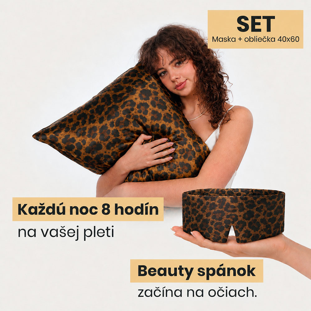 Hodvábny set Tigrie oko – maska a obliečka 40 × 60 cm Hodvábny set Tigrie oko – maska na spanie a obliečka na vankúš 40 × 60 cm